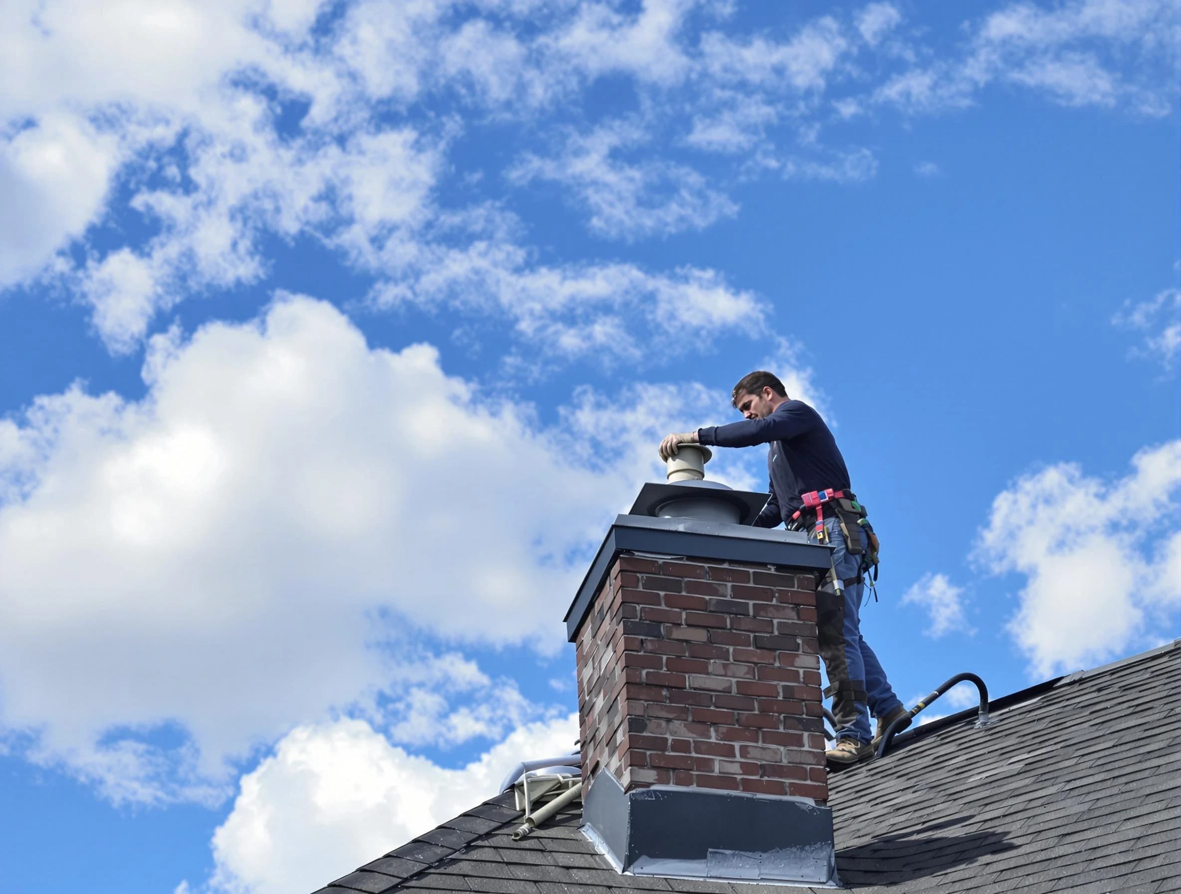 Laurel Chimney Sweep installing a sturdy chimney cap in Laurel, VA