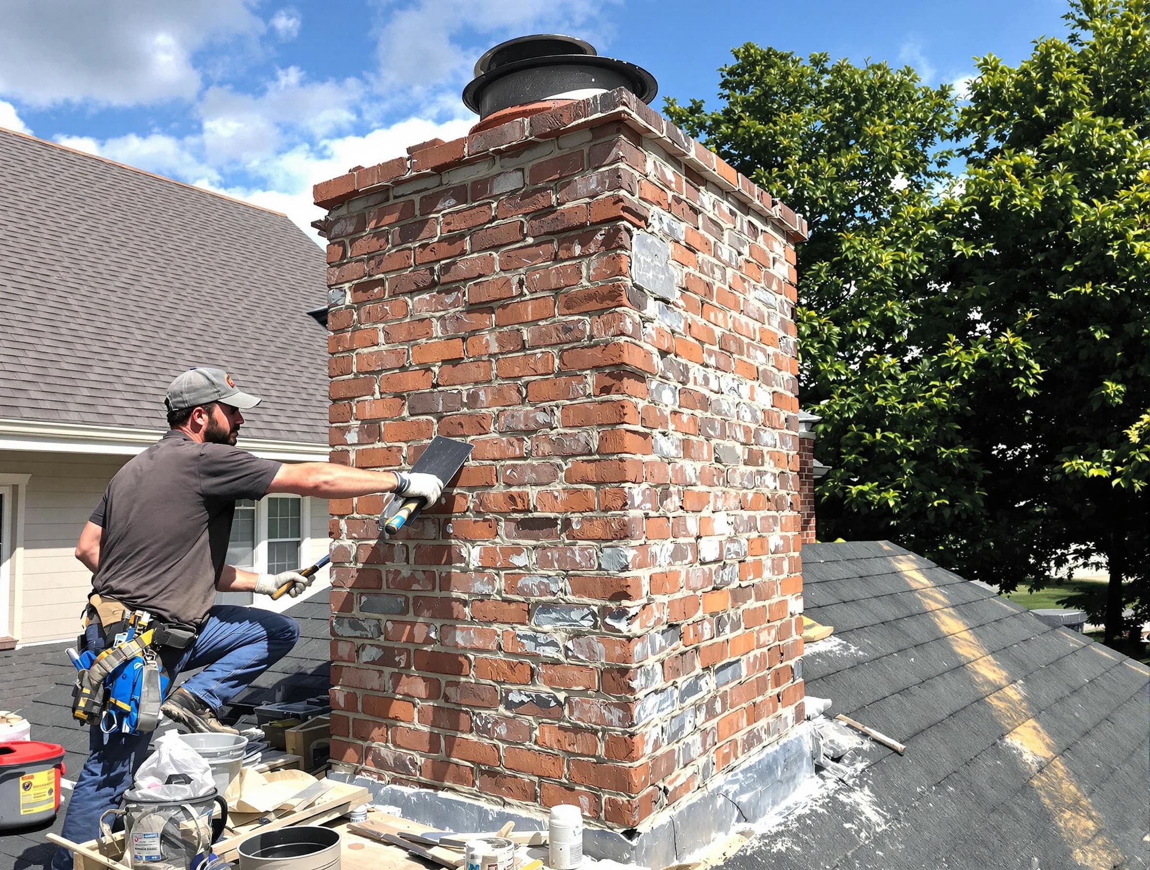 Completed chimney rebuild by Laurel Chimney Sweep in Laurel, VA