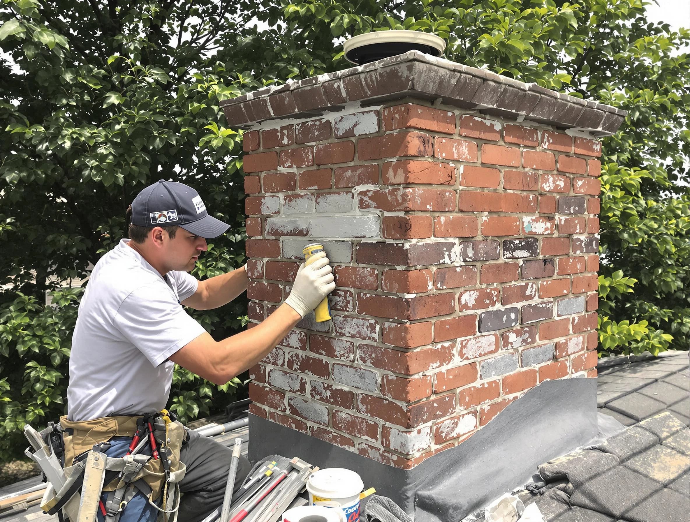 Laurel Chimney Sweep restoring an aging chimney in Laurel, VA