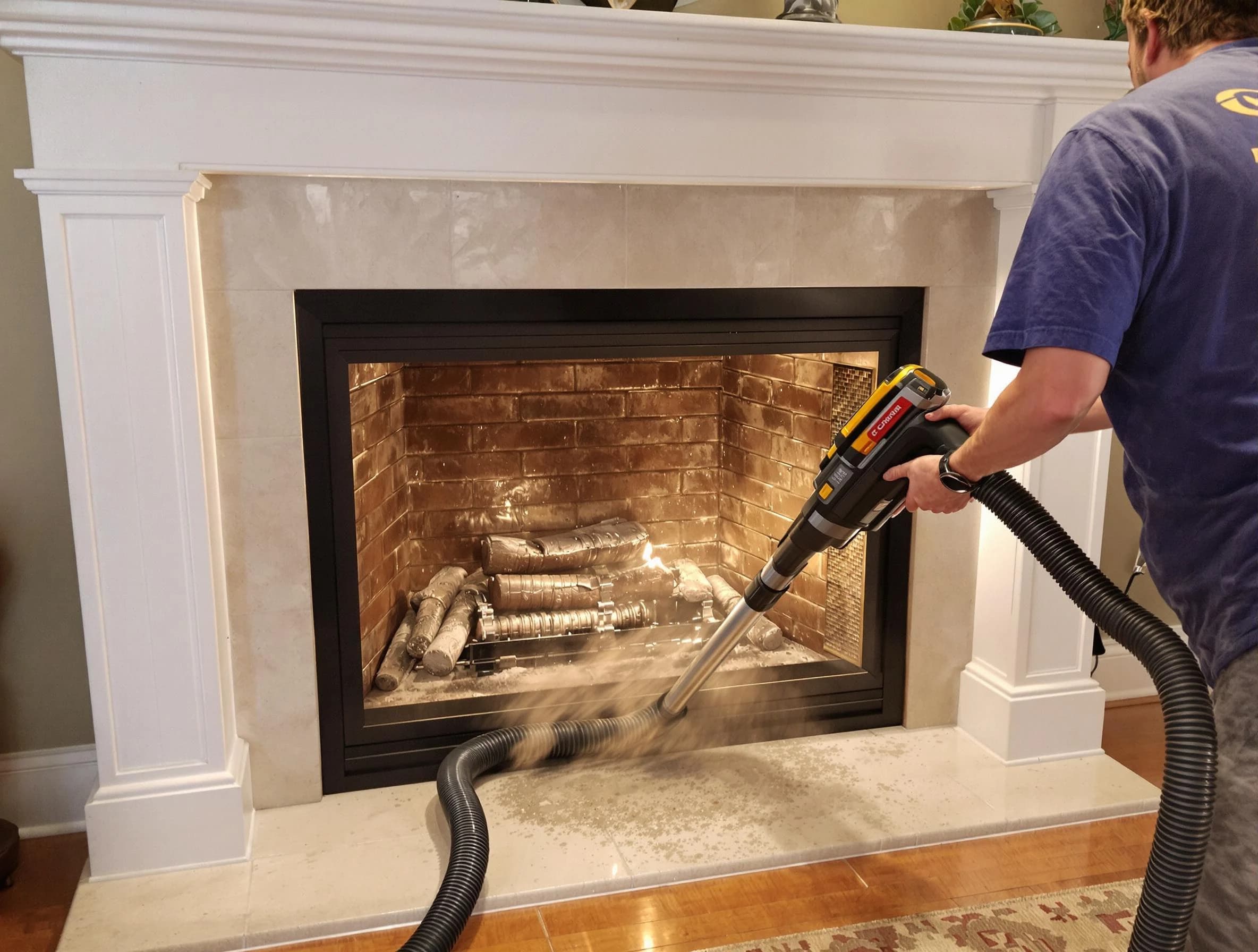 Fireplace cleaning performed by Laurel Chimney Sweep in Laurel, VA