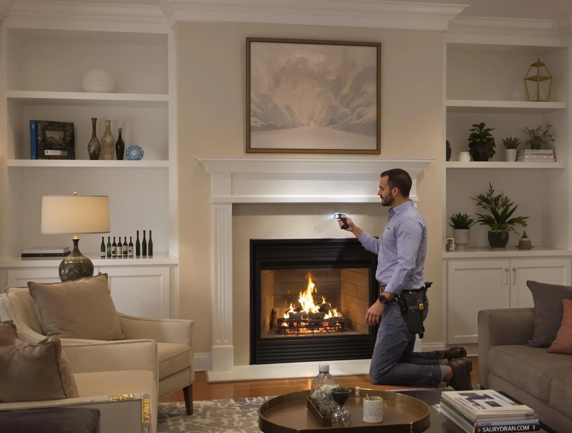 Laurel Chimney Sweep conducting a fireplace safety inspection in Laurel, VA