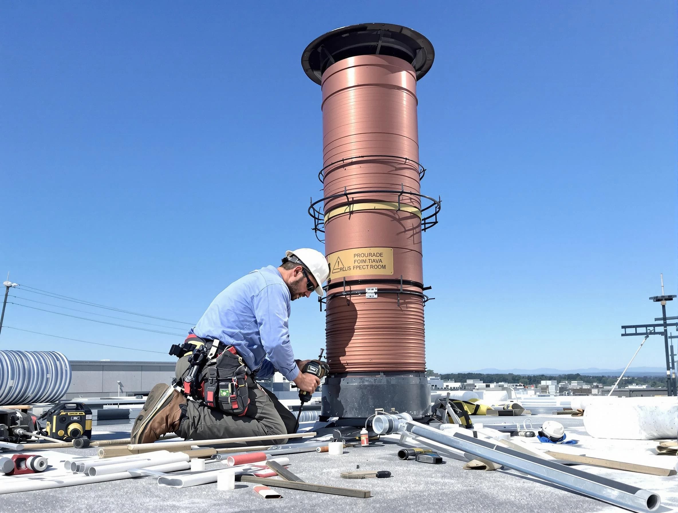 Installed chimney liner by Laurel Chimney Sweep in Laurel, VA