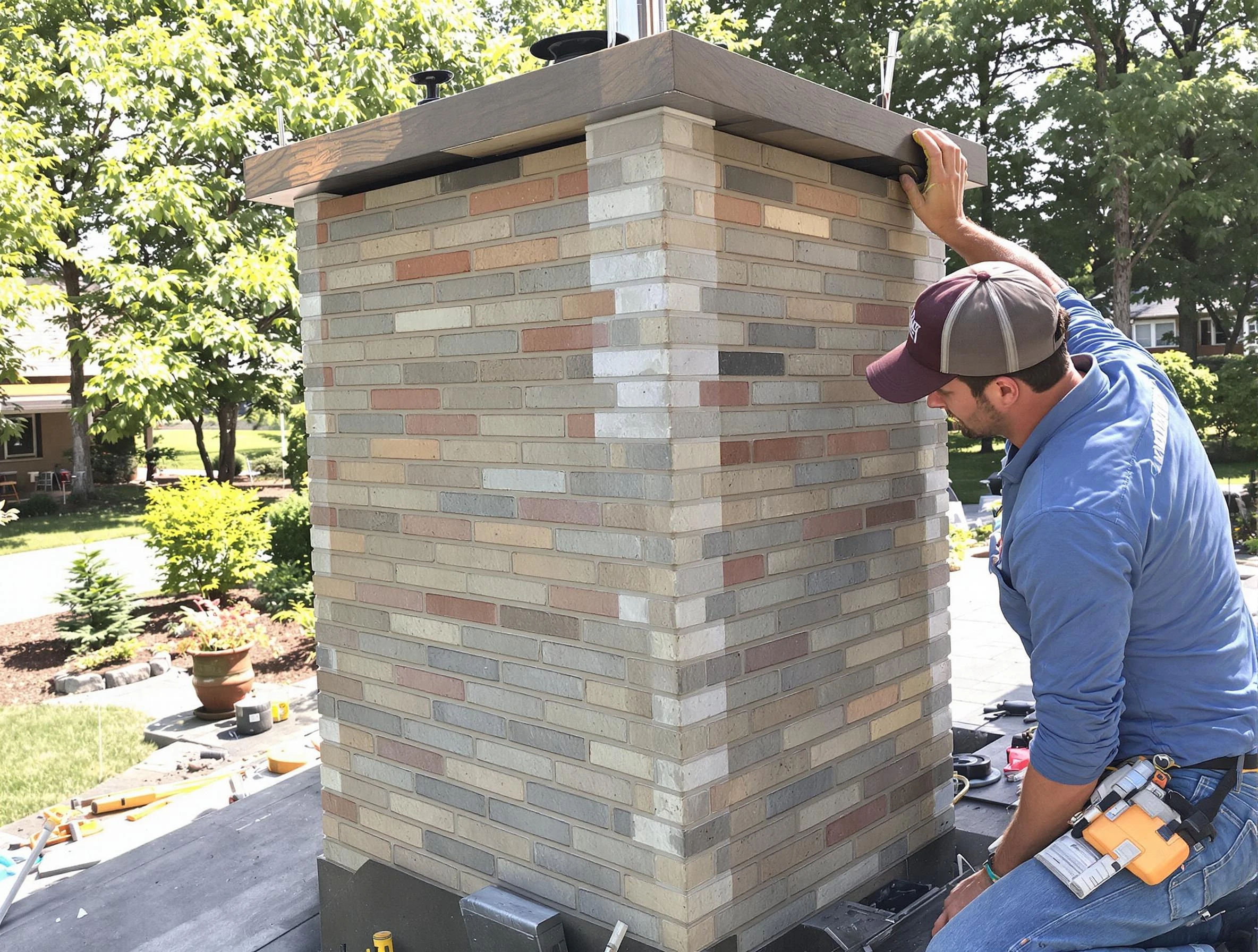 Laurel Chimney Sweep completing a modern chimney remodel in Laurel, VA