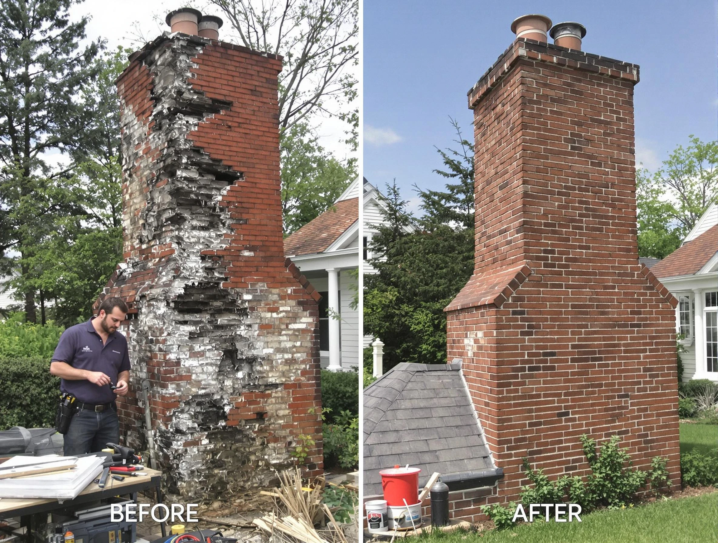 Laurel Chimney Sweep performing a full chimney restoration in Laurel, VA