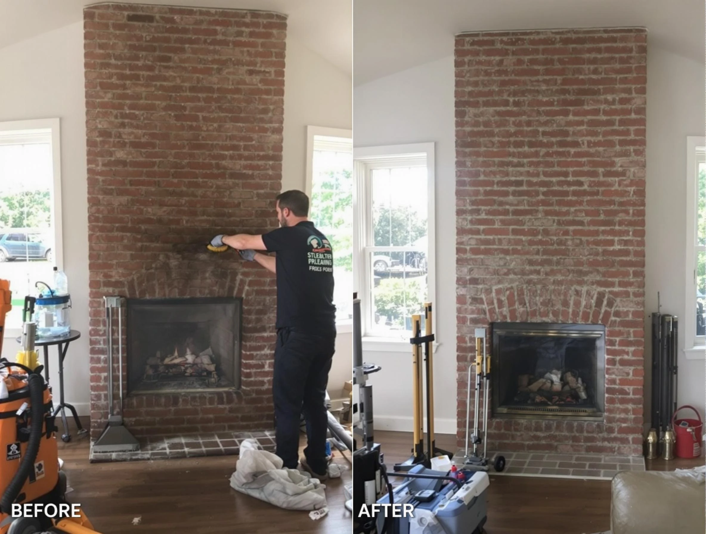 Finished chimney sweeping service by Laurel Chimney Sweep in Laurel, VA