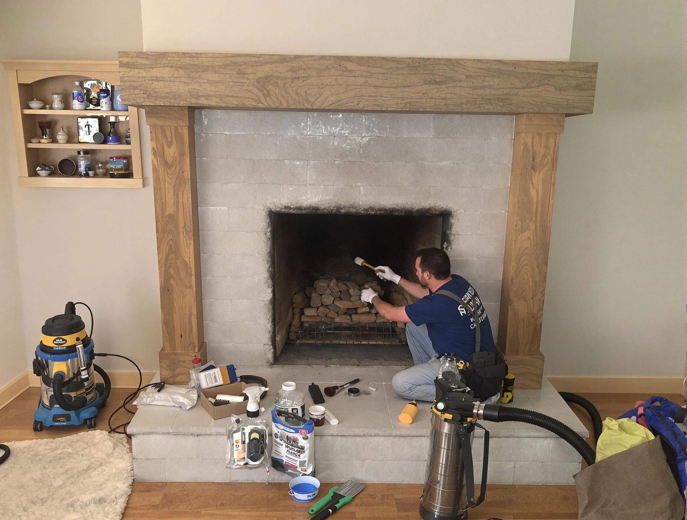 Detailed creosote removal process by Laurel Chimney Sweep in Laurel, VA