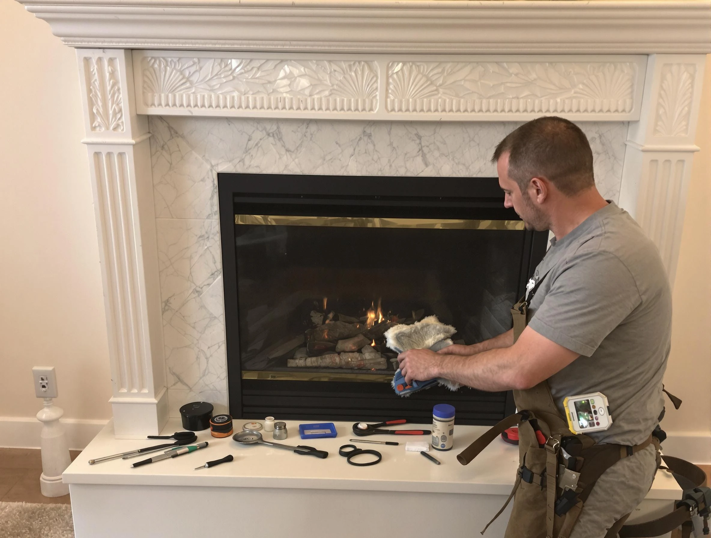Laurel Chimney Sweep performing fireplace maintenance in Laurel, VA