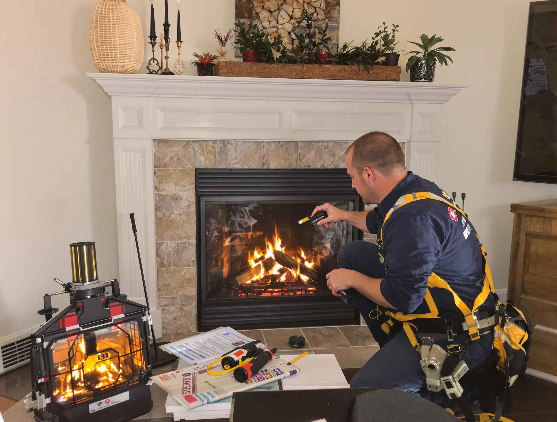 Safety-focused fireplace inspection by Laurel Chimney Sweep in Laurel, VA